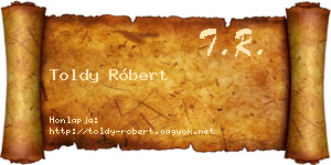 Toldy Róbert névjegykártya
